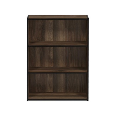 Columbia Walnut 12"x35" 3-Tier Open Shelf Bookcase