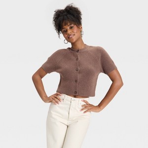 Women's Short Sleeve Button-Down Cardigan - Universal Thread™ - 1 of 3