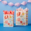 10.24"x8.39"x0.51" Small Gift Bag Floral on Cream - Spritz™ - 2 of 3