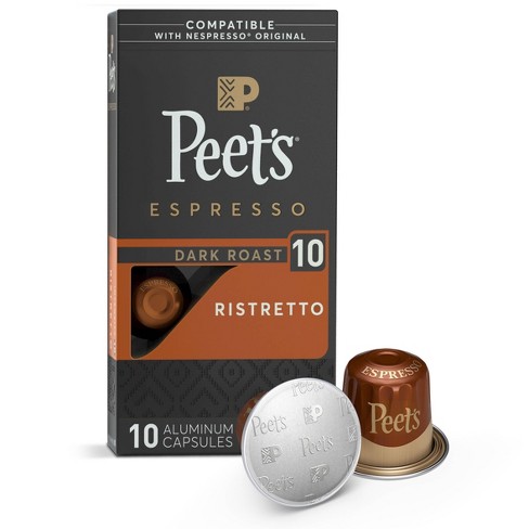 Peet's Espresso Ristretto Dark Roast Aluminum Capsules - 10ct/1.87oz - image 1 of 4