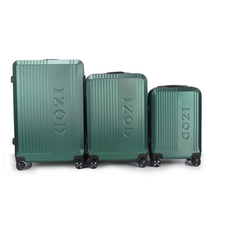 IZOD Zane Expandable ABS Hard shell Lightweight 360 Dual Spinning Wheels Combo Lock 3 Piece Luggage Set, 2 of 7