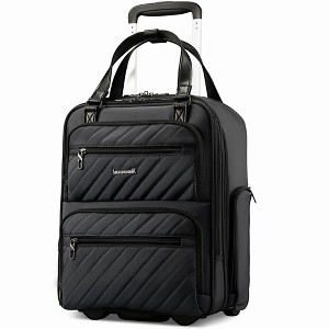 LUGGEX Underseat Carry On Luggage with Wheels Soft Sided All Black 16 Inch - 1 of 4