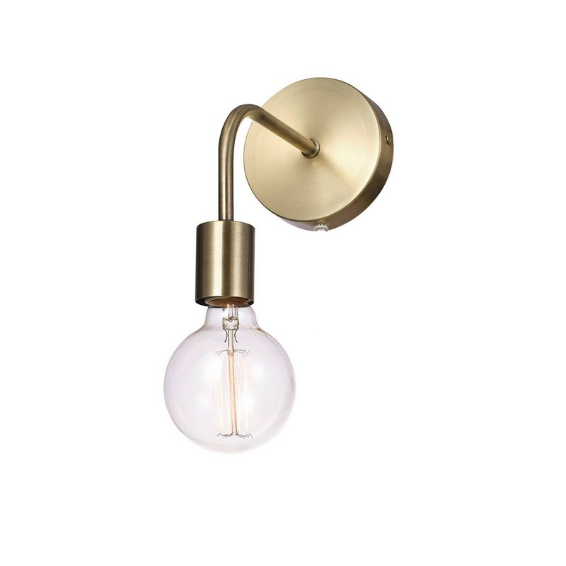 Holden 1-Light Long Arm Matte Brass Plug-In or Hardwire Wall Sconce - Globe Electric, 4 of 9