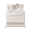 3pc King Mia Tufted Texture Neutral Comforter Set Tan - Brooklyn Loom: Polyester Stripe Design, 300 Thread Count, Includes 2 Shams - 4 of 4