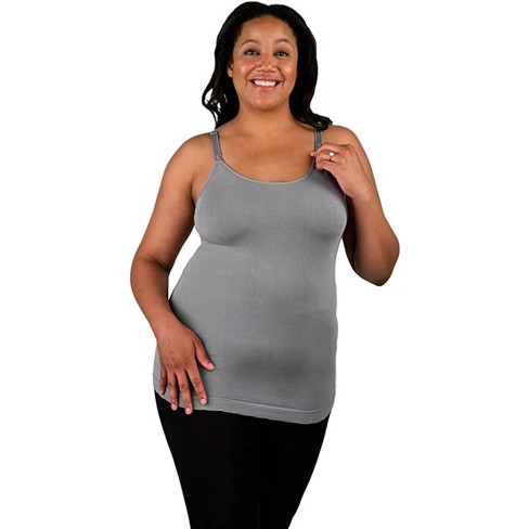 Bamboobies Nursing Tank Top, Maternity Clothes for Breastfeeding, Gray,  XX-Large