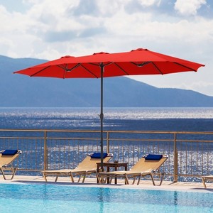 Rectangular Outdoor Patio Market Umbrella with Extra Large Base and Sand Bags - Captiva Designs - 1 of 4