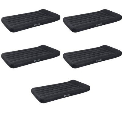 Intex Dura Beam Pillow Rest Classic Blue Standard Airbed w/ Pump, Twin (5 Pack)