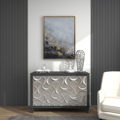 Elegant 19'' Silver Aluminum Bouquet Vase with Hole Design