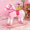 Rocking Horse Kids Plush Toy – Pony Ride-On Animal Rocker for Toddlers with Soft Seat, Wooden Rockers & Handrails, Fun Indoor Play for Kids - 2 of 4