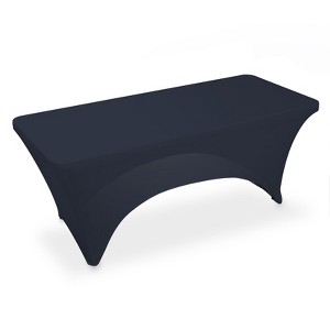 Lann's Linens Fitted Tablecloths for Rectangular Tables - Wedding, Banquet, Trade Show Polyester Cloth Fabric Cover - 1 of 3