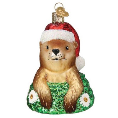 Old World Christmas 4.0 Inch Santa Groundhog Shadow Winter Spring Ornament Tree Ornaments