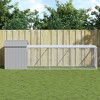 vidaXL Galvanized Steel Chicken Cage with Run - Versatile Exercise Space for Poultry - Large Light Gray Chicken Coop with Protective Roof - 2 of 4