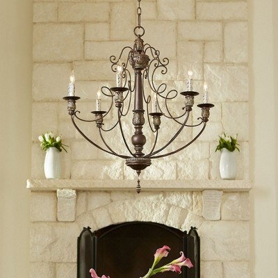 Vintage Copper 6-Light Candelabra Chandelier