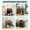 MUUEGM 18.9" Farmhouse Night Stand| Wooden Bedside End Tables with Drawer and Open Storage Cabinet - 4 of 4