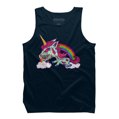 Men's Design By Humans Zombie Rainbow Unicorn By Dzuu Tank Top