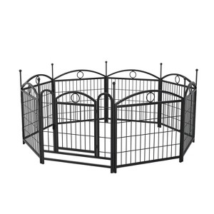 Gulches Black Collapsible Dog Playpen with 8 Micro - Arched Heavy Duty Panels 24" H, Indoor/Outdoor Use for Large, Medium & Small Breeds - 1 of 4