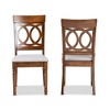 2pc Lucie Fabric and Wood Dining Chairs Set Gray/Walnut - Baxton Studio: Polyester, Spot Clean, Armless - image 2 of 4