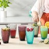 Slickblue Hobnail Tumbler Glass Set of 6, 10.25 oz & 13 oz, Clear & Mutlicolor Options - 2 of 4