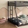 Gulches Sturdy Twin Bunk Bed Metal Black for Kids and Adult, Low Profile Twin over Full Bunk Bed with Ladder,Guardrails, Easy Climb, Beds for Bedroom - 3 of 4