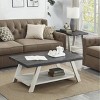 Roundhill Furniture Athens Contemporary 3-Piece Wood Shelf Coffee Table Set in Weathered Charcoal and Beige - 3 of 4