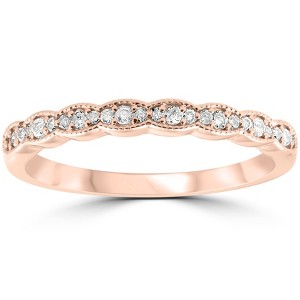 Pompeii3 1/5 cttw Diamond Stackable Womens Wedding Ring 14k Rose Gold - 1 of 4