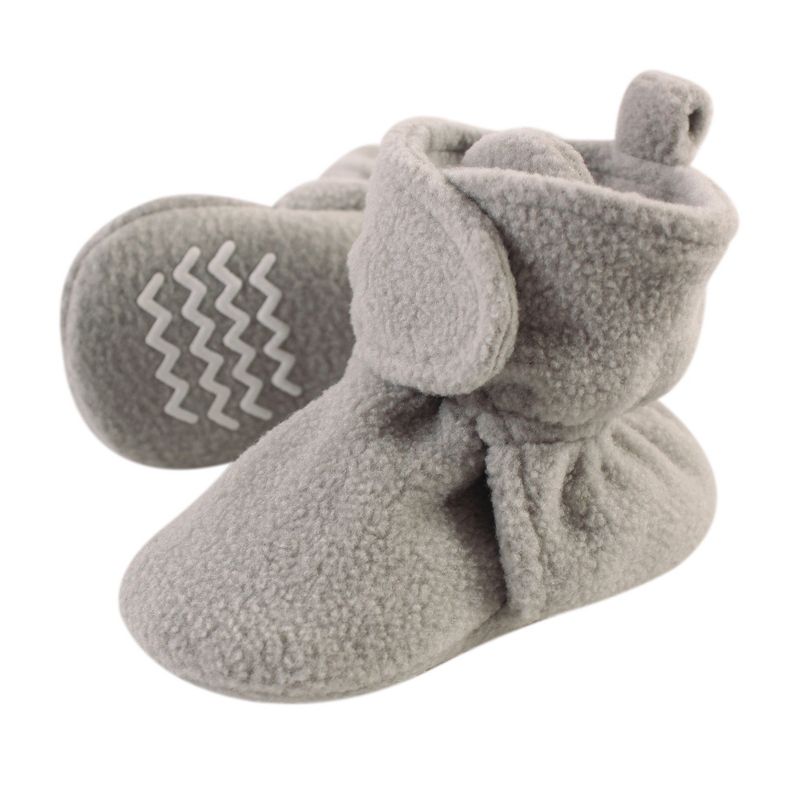 Hudson Baby Baby and Toddler Cozy Fleece Booties, Neutral Gray, 1 of 3