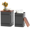 HOMCOM Ottoman with Storage Set of 2, Industrial Nesting Ottoman Stool with Removable Lid and Metal Frame, Side Table for Living Room, Black - 4 of 4