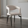 LeisureMod Entice Modern Dining Chair – Upholstered Leather Seat with Curved Open Back and Metal Legs, Modern Kitchen, Dining Room, Home, Cafe Seating - 2 of 4