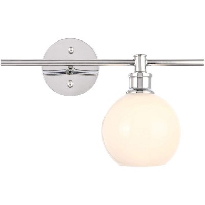Elegant Lighting Collier 1 light Chrome and Frosted white glass right Wall sconce
