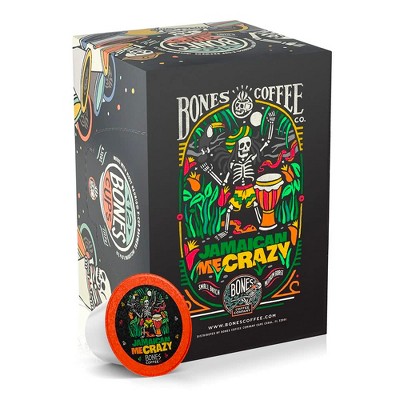 Bones Coffee Jamaican Me Crazy Vanilla Caramel Coconut Flavor 12ct Single-Serve Bones Cups Coffee Pods Compatible with Keurig Coffee Maker