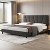 Garvee Bed Frame with Adjustable Headboard, Linen Upholstered Platform Bed Frame with Strong Wooden Slats, No Box Spring Needed, Gray - 3 of 4