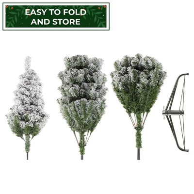 6ft Snow-Flocked Pine Artificial Christmas Tree with Metal Stand
