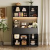 Whizmax 71" Tall Kitchen Pantry Cabinet, Kitchen Hutch Storage Cabinet, Food Pantry Cabinet with Microwave Stand, Adjustable Shelves, Handless Design - 2 of 4