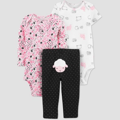 Carter s Just One You Baby Girls Sheep Top Bottom Set Black Target