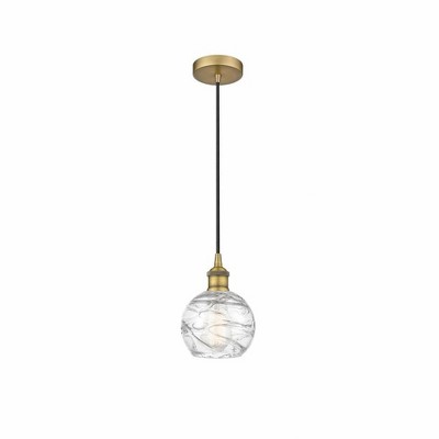 Athens Deco Swirl - 1 Light Mini Pendant In Industrial Style-8.75 Inches Tall and 6 Inches Wide