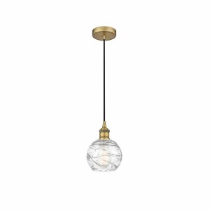 Athens Deco Swirl - 1 Light Mini Pendant In Industrial Style-8.75 Inches Tall and 6 Inches Wide - 1 of 1