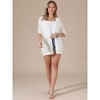 INSPIRE CHIC Women's Half Sleeve Lightweight Open Front Sheer Knit Casual Cardigan - 4 of 4