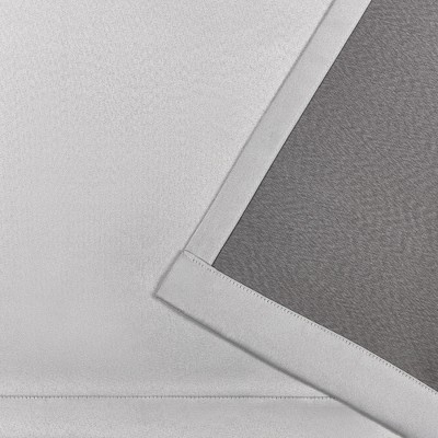 Silver Polyester Room Darkening Pleated Curtain Panels