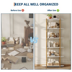 6-Tier  71" Industrial Book Shelves,Tall Bookshelf with Metal Frame &Shelves,Freestanding Storage Organizer for Living Room, Bedroom, Home Office - 1 of 4