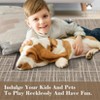 Washable Modern Interwoven Lines Area Rug, Low Pile Non Slip Indoor Runner, Easy Clean for Home Office - 4 of 4