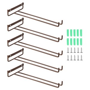 Unique Bargains High-Grade Durable Space Saving Easy Installation Wine Glass Rack 5 Set - 1 of 4