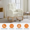 Acekool Nursery Rocking Chair, Mid Century Upholstered Recliner Glider with Side Pocket, USB Port, Comfortable Wood Legs - 4 of 4