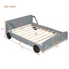 Full Car Bed for Kids, Car Shaped Platform Bed with Wheels, Headboard and Footboard, Bed Frame Slat Support No Box Spring Needed for Boys Girls - 4 of 4