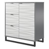 Monterey 1 Door / 3 Drawer Accent Cabinet, Faux Wave Pattern with Graphite - 4 of 4
