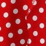 red w/ white polka dots