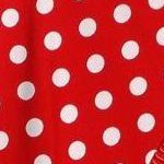 red w/ white polka dots