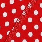 red w/ white polka dots