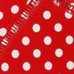 red w/ white polka dots