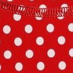 red w/ white polka dots