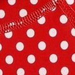 red w/ white polka dots